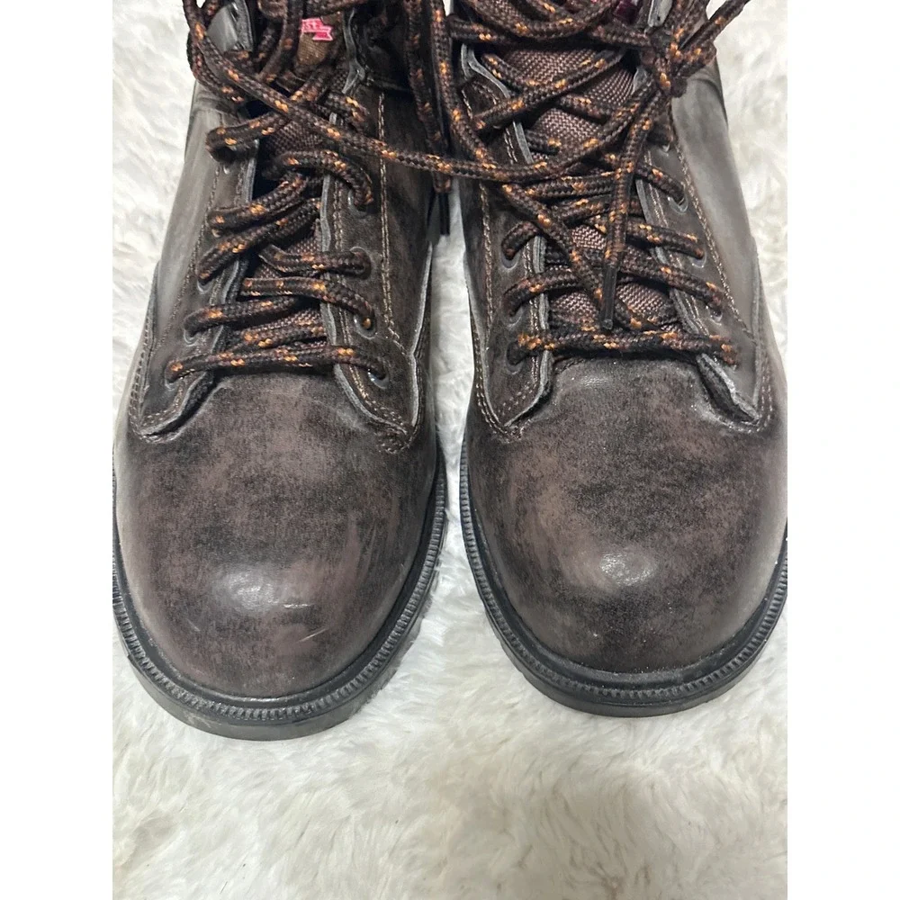 Brahma Brown Leather‎ Work Boots Ankle Lace Up Comfortable Durable